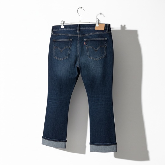 Signature by Levi Strauss Dark Blue Cropped Jeans - Picture 6 of 14